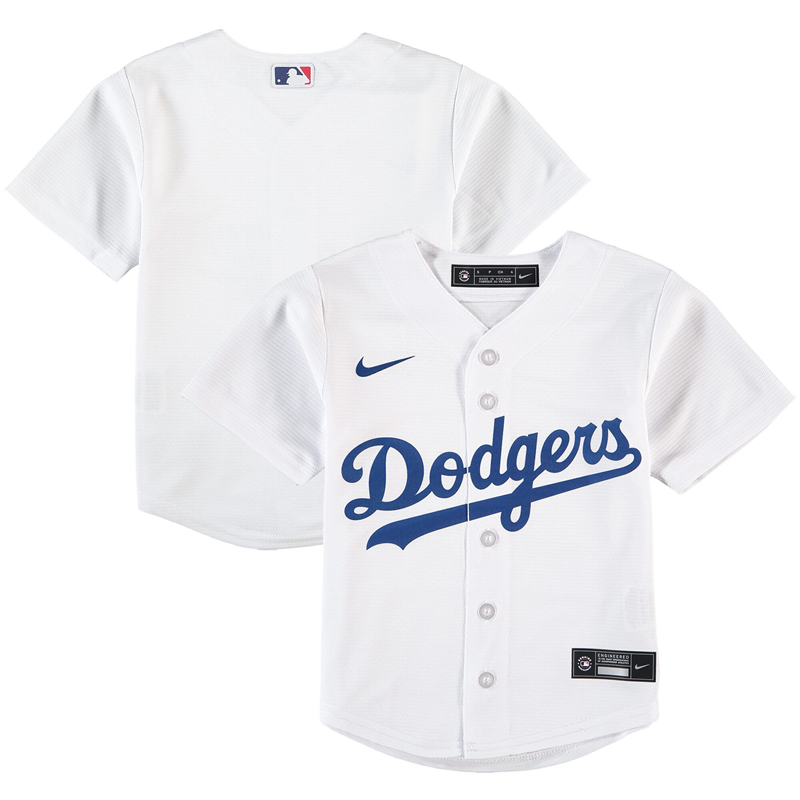 2020 MLB Preschool Los Angeles Dodgers Nike White Home 2020 Replica Team Jersey 1->los angeles dodgers->MLB Jersey